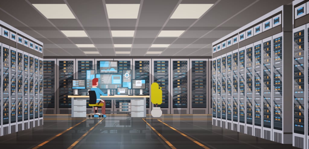 Illustration of a server room