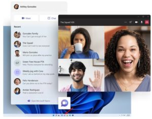 Texting and Video calls on the Windows 11 desktop